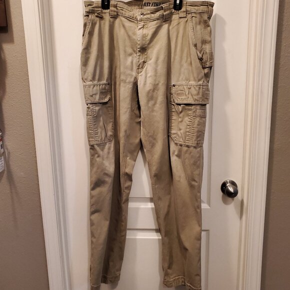 DuluthFlex Fire Hose Canvas Cargo Pants - Rugged Workwear Khaki - Picture 2 of 9